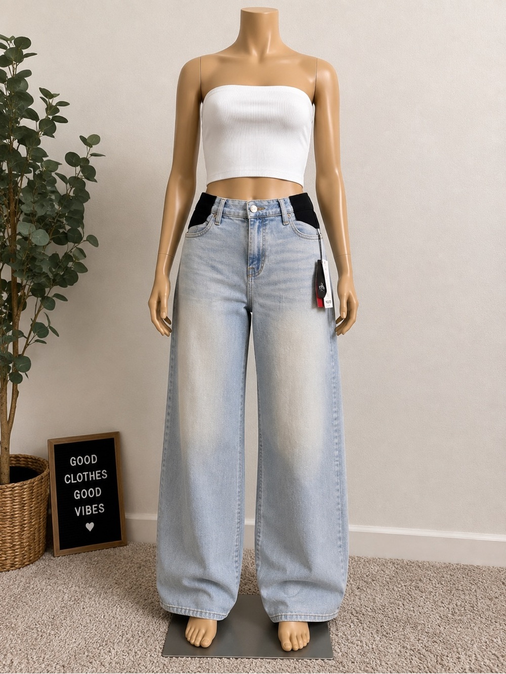 Isabel Maternity by Ingrid & Isabel Light Blue Wide Leg Jeans